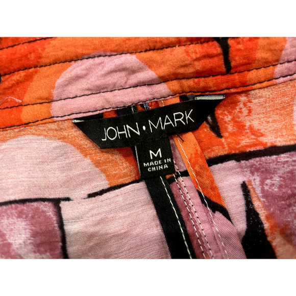 John Mark Colorful Geometric Button-Up Blouse - Picture 12 of 13